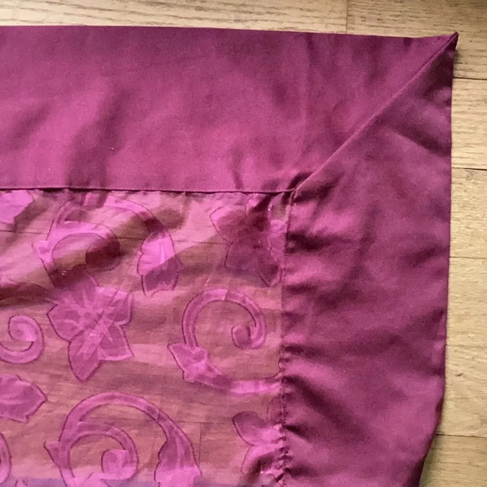 🚿 Shower Curtain  Burgundy DAMASK Semi Sheer NPLC